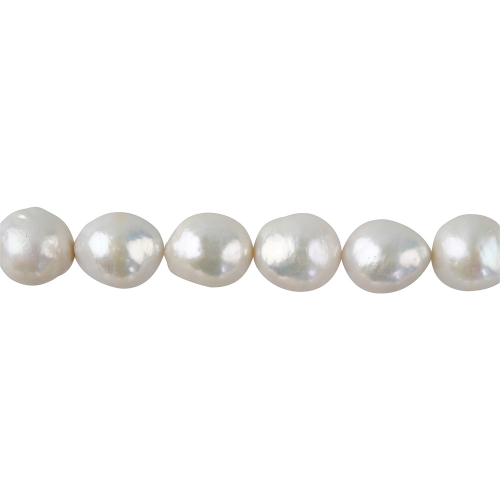 Collar redondeado, perlas de agua dulce, blancas, 09,0 - 09,5 cm (39 cm) | Marco Schreier
