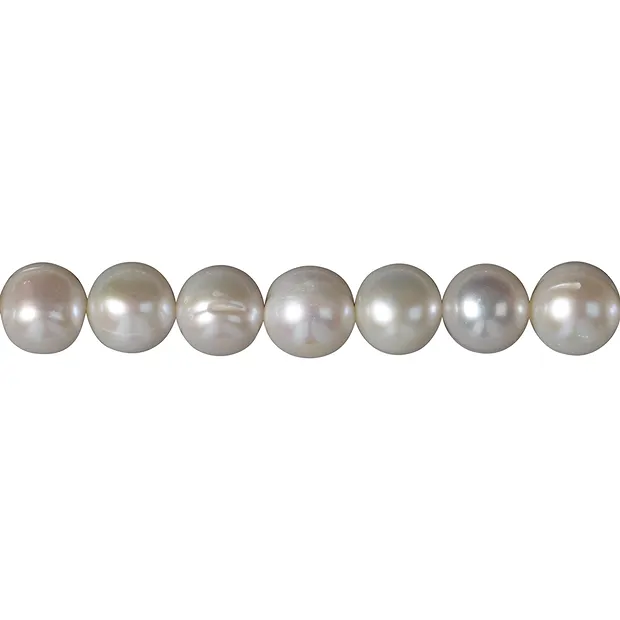 Round strand, freshwater pearl A, white-cream, 10mm | Marco Schreier