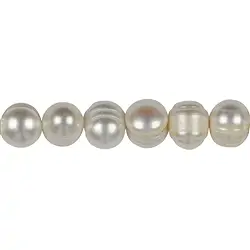 141840217042 Strang rund, Süßwasser-Perle AB, creme-weiß (natur), 10mm (35cm) | Marco Schreier