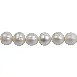 141840217043 Strang rund, Süßwasser-Perle AB, creme-weiß (natur), ca. 10-11mm, 37cm | Marco Schreier