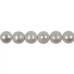 141840220043 Round strand, freshwater pearl AB, cream-white (natural), 11 - 15mm, with gradient | Marco Schreier