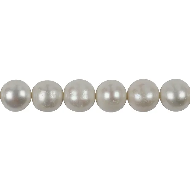 Rang de collier rond, perle d'eau douce, blanc-crème, 11 - 15mm, dégradé | Marco Schreier