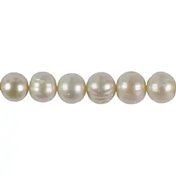 141840220044 Filo rotondo, perla d'acqua dolce A, bianca, 12-15 mm, con sfumatura | Marco Schreier