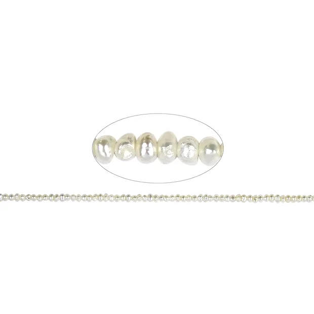 Strang Button, Süßwasser-Perle, 03,5 - 04mm | Edelsteine, Heilsteine & Schmuck