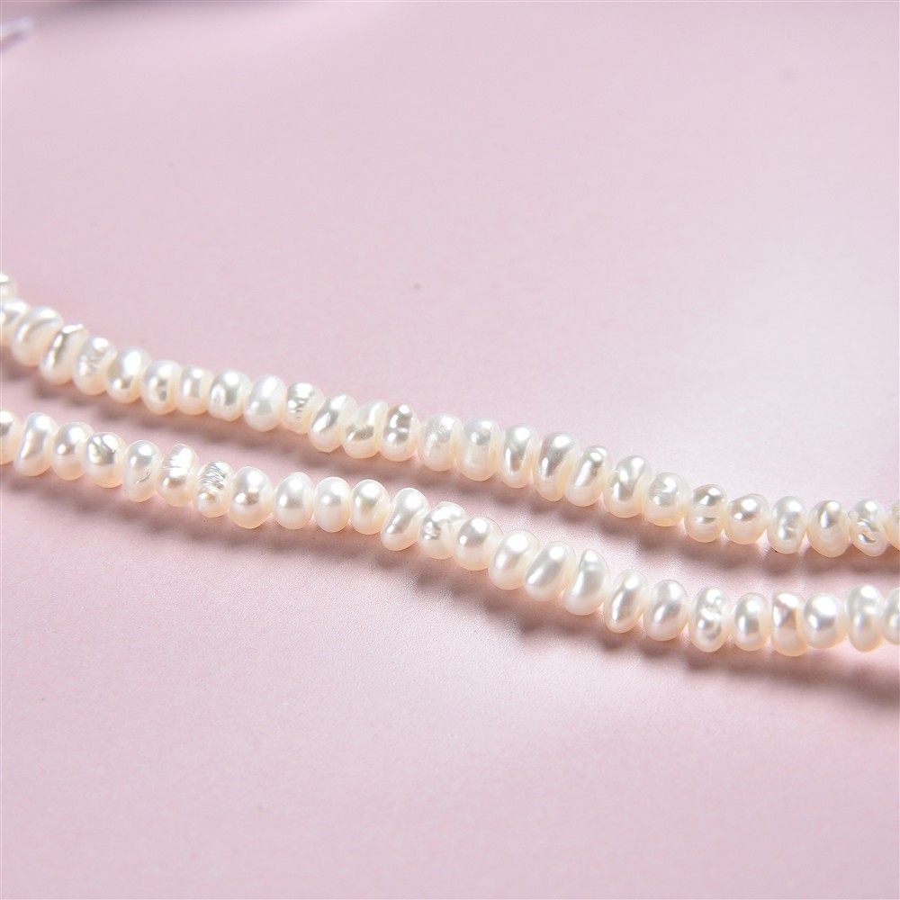 Strang Button, Süßwasser-Perle, 04,5mm | Edelsteine, Heilsteine & Schmuck-Handel