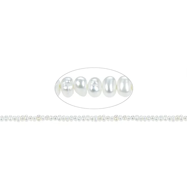 Strang Button, Süßwasser-Perle, 04,5mm | Edelsteine, Heilsteine & Schmuck-Handel