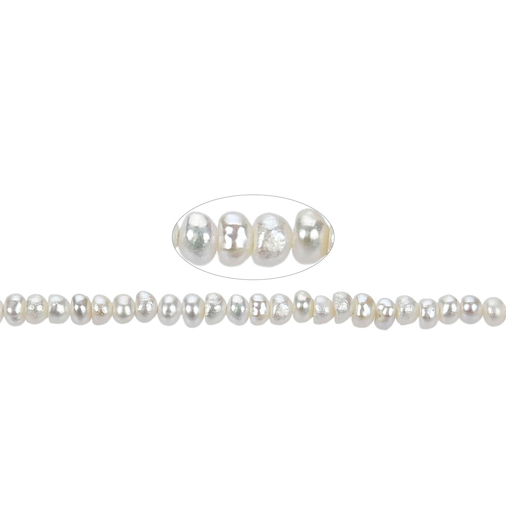 Filo di patate, perle d'acqua dolce, bianco crema, 02 x 02-03 mm (37 cm) | Marco Schreier