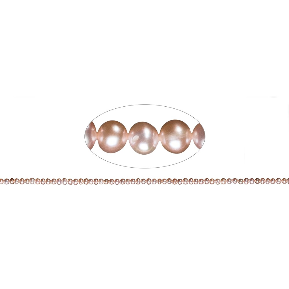 Strang Potatoe, Süßwasser-Perle A, lachs (natur), 03-04mm | Marco Schreier