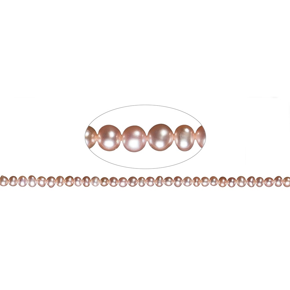 Strang Potatoe, Süßwasser-Perle A, lachs (natur), 04-05mm | Marco Schreier