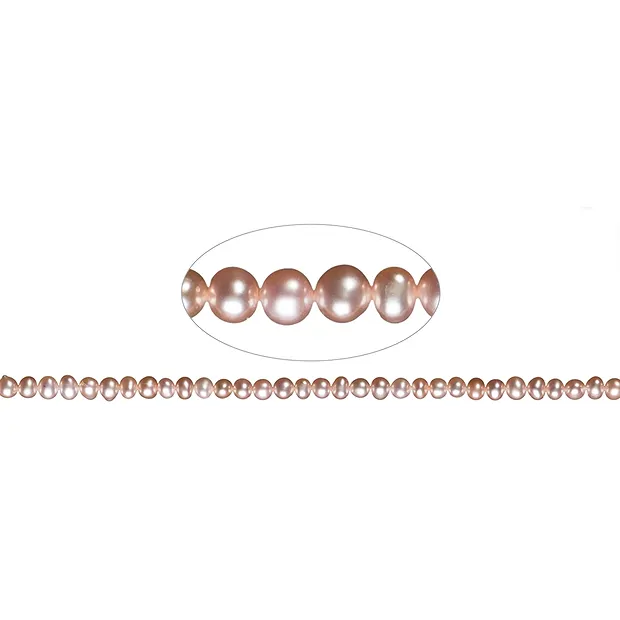 Strand Potatoe, freshwater pearl A, salmon (natural), 04-05mm | Marco Schreier