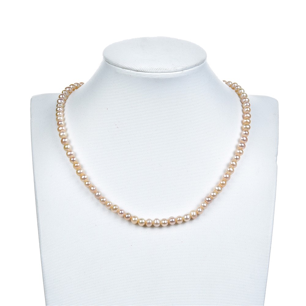 Strang Potatoe, Süßwasser-Perle A, lachs hell (natur), 04-05mm | Marco Schreier