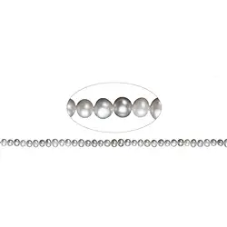 141840304254 Rang de collier Potatoe, perle d'eau douce A, gris argenté (teintée), 04-05mm | Marco Schreier
