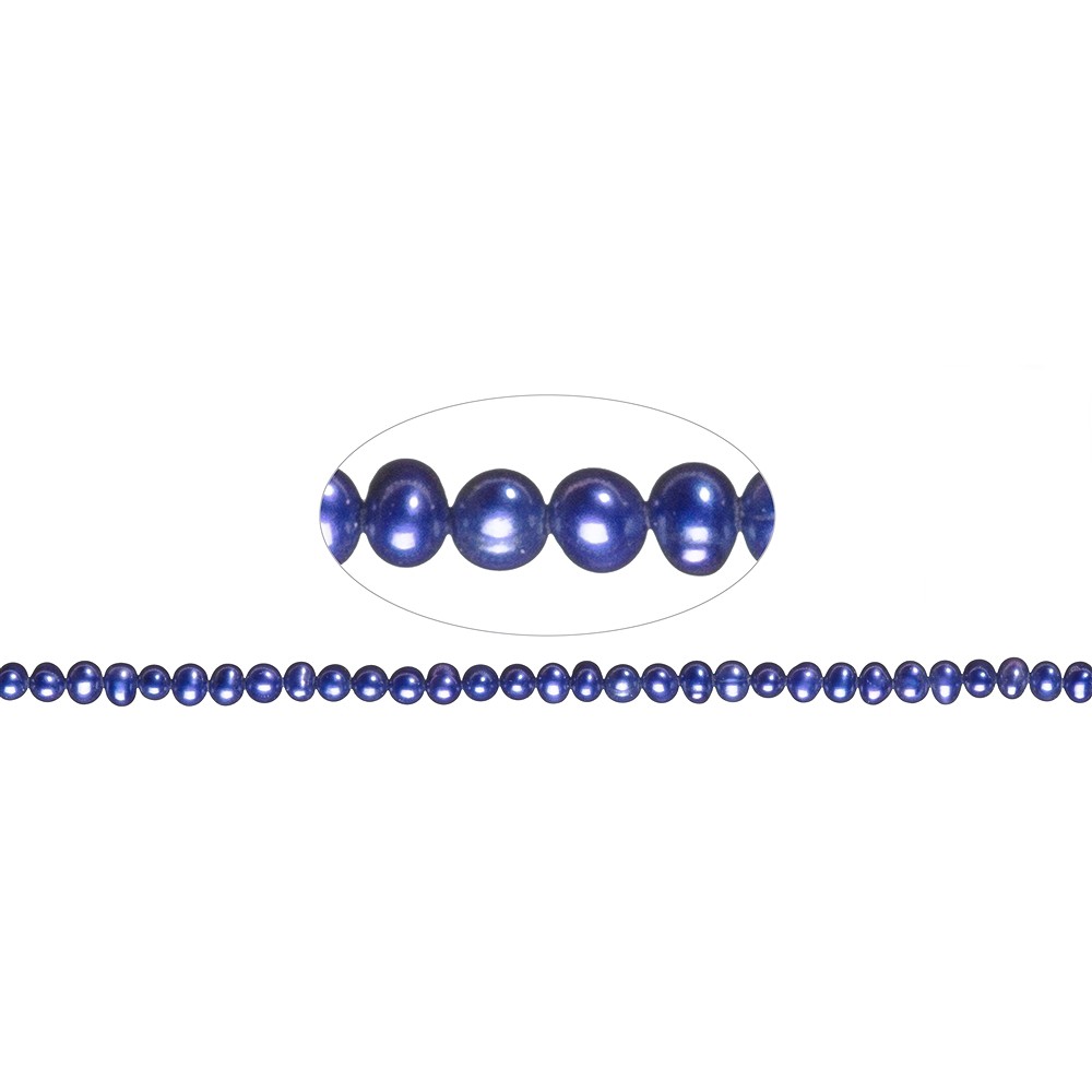 Collar Potatoe, perla de agua dulce A, violeta (teñida), 04-05mm | Marco Schreier