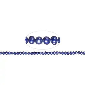 Rang de collier Potatoe, perle d'eau douce A, violette (teintée), 04-05mm | Marco Schreier
