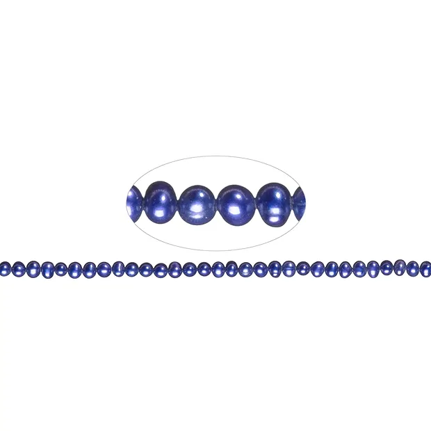 Rang de collier Potatoe, perle d'eau douce A, violette (teintée), 04-05mm | Marco Schreier