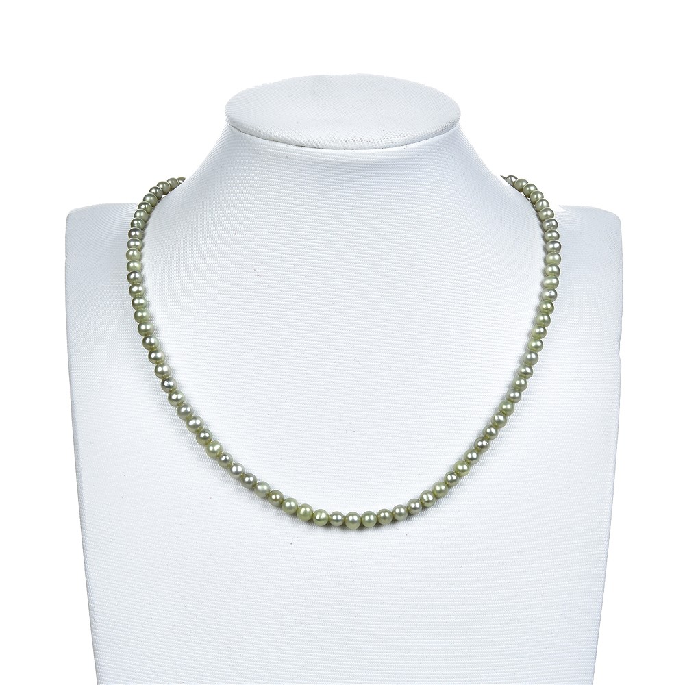 Strang Potatoe, Süßwasser-Perle A, grün (gef.), 04-05mm | Marco Schreier