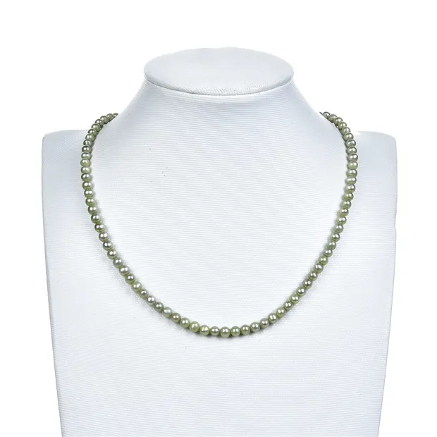 Strand Potatoe, freshwater pearl A, green (dyed), 04-05mm | Marco Schreier