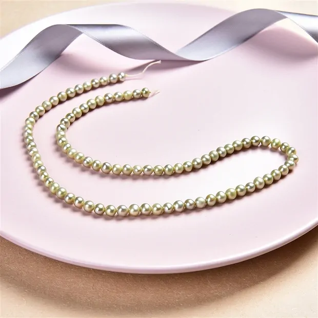 Strand Potatoe, freshwater pearl A, green (dyed), 04-05mm | Marco Schreier