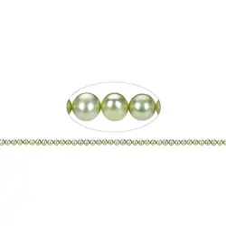 141840304384 Strand Potatoe, freshwater pearl A, green (dyed), 04-05mm | Marco Schreier