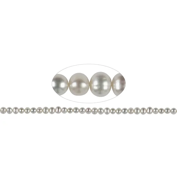 Strand Potatoe, perla de agua dulce A, blanco-crema, 05 - 06mm | Marco Schreier