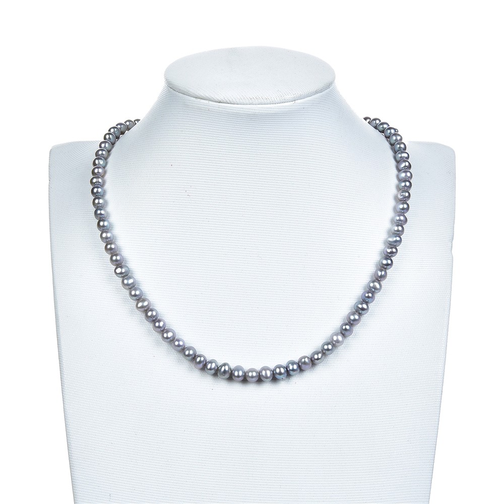 Rang de collier Potatoe, perle d'eau douce, pétrole (teintée), 05-06mm | Marco Schreier