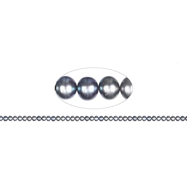 Rang de collier Potatoe, perle d'eau douce, pétrole (teintée), 05-06mm | Marco Schreier