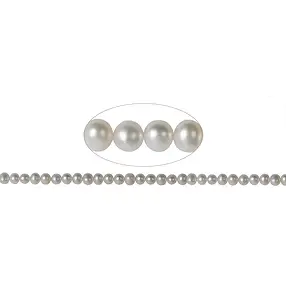Potatoe strand, freshwater pearl A, white-cream, 06-07mm (39cm) | Marco Schreier