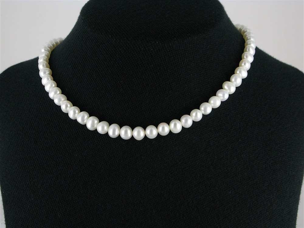 Strang Potatoe, Süßwasser-Perle, weiß-creme, 07 - 08mm | Marco Schreier