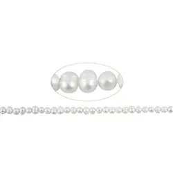 141840307043 Strang Potatoe, Süßwasser-Perle AB, weiß-creme, 07-08mm (39cm) | Marco Schreier