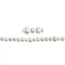 141840307044 Rang de colliers Potatoe, perle d'eau douce, blanc-crème, 08-09mm | Marco Schreier