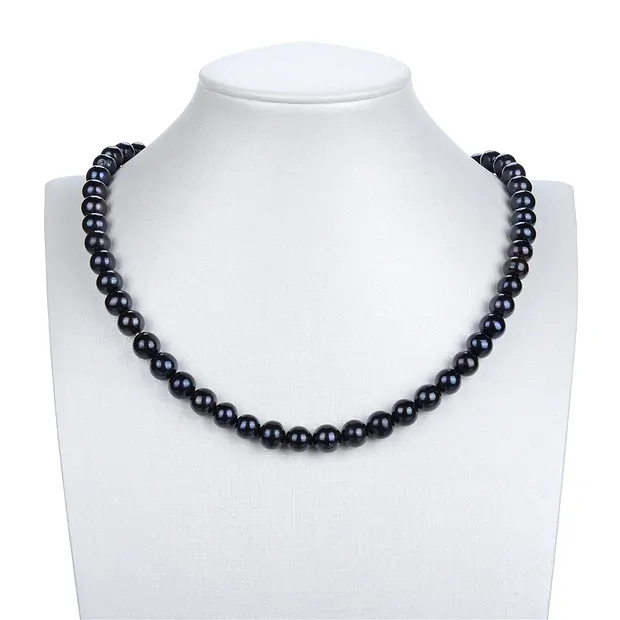 Strand Potatoe round, freshwater pearl petrol (dyed), 09-10mm (39cm) | Marco Schreier