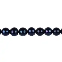 141840309243 Strand Potatoe round, freshwater pearl petrol (dyed), 09-10mm (39cm) | Marco Schreier