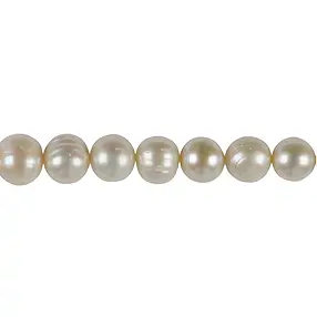 Strang Potatoe, Süßwasser-Perle A, weiß-creme, 10-11mm | Marco Schreier