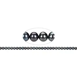 141840312284 Rang de collier Potatoe rond, perle d'eau douce pétrole (teintée), 05mm | Marco Schreier