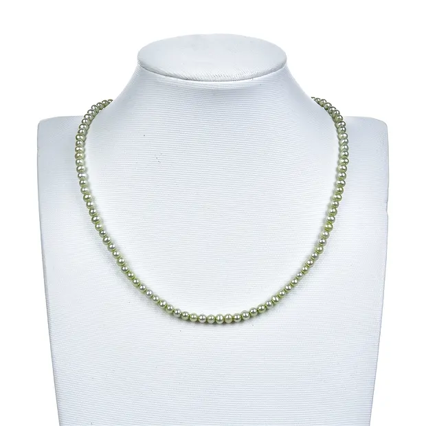 Strand Potatoe, freshwater pearl A, green (dyed), 05mm | Marco Schreier