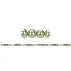 141840312384 Strand Potatoe, freshwater pearl A, green (dyed), 05mm | Marco Schreier