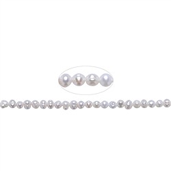 141840313014 Potatoe strand, perla de agua dulce, blanco-crema, 04 - 04.5mm | Marco Schreier