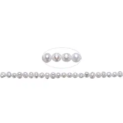 141840313014 Strang Potatoe, Süßwasser-Perle, weiß-creme, 04 - 04,5mm | Marco Schreier