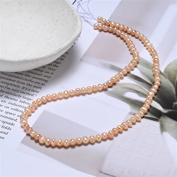 Strand Potatoe, perla de agua dulce, salmón (natural), 04 - 04.5mm | Marco Schreier