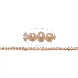 141840313094 Strand Potatoe, freshwater pearl, salmon (natural), 04 - 04.5mm | Marco Schreier