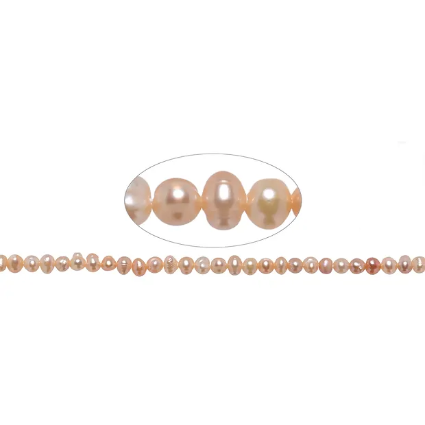 Strand Potatoe, perla de agua dulce, salmón (natural), 04 - 04.5mm | Marco Schreier