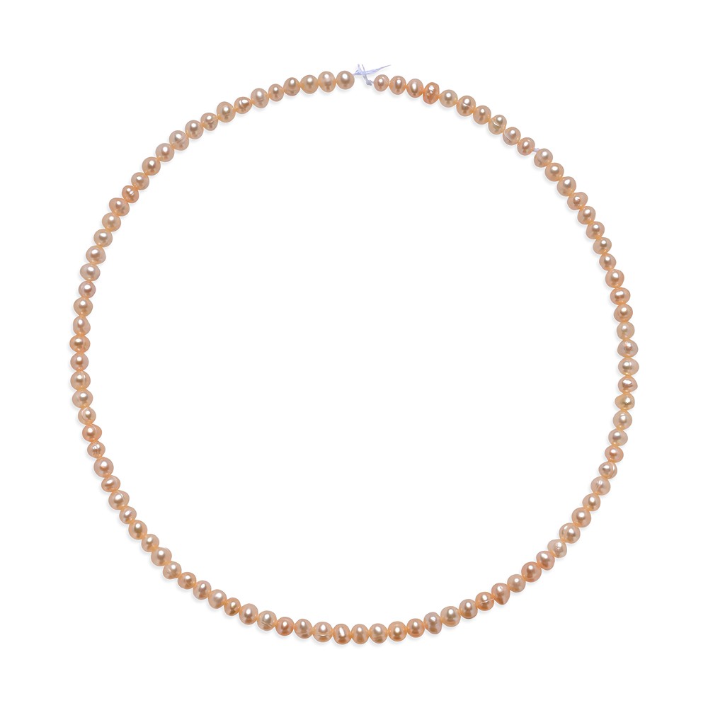 Round strand, freshwater pearls, 04,-04,5mm, salmon, 39cm | Marco Schreier