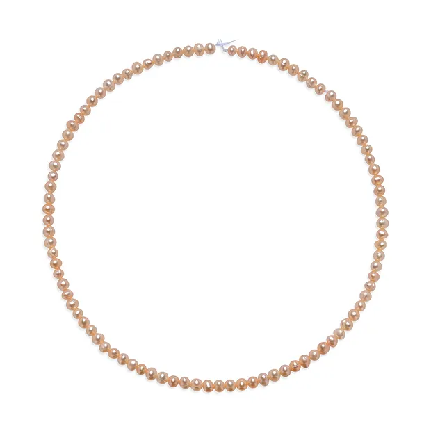 Rang de collier rond, perles d'eau douce, 04,-04,5mm, saumon, 39cm | Marco Schreier