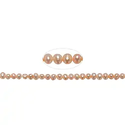 141840313095 Collar redondo, perlas de agua dulce, 04,-04,5mm, salmón, 39cm | Marco Schreier