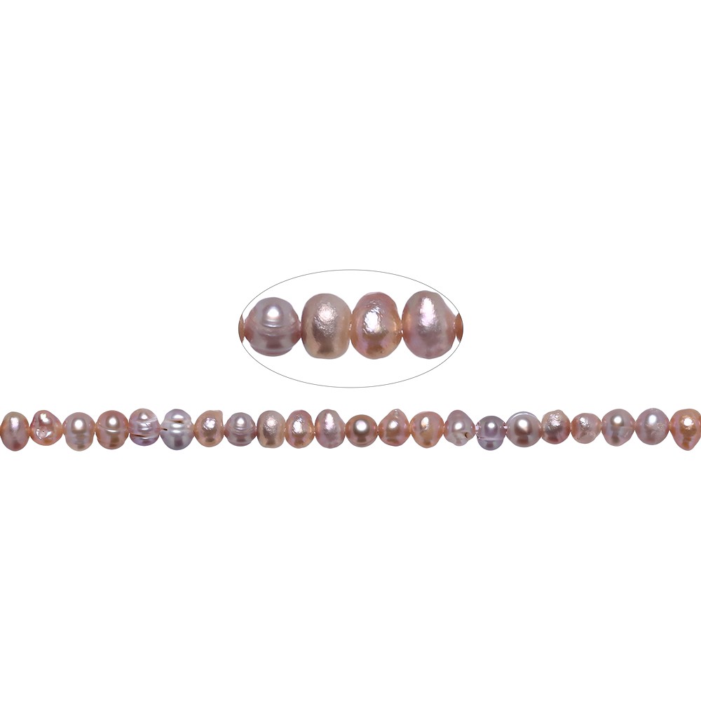 Filo di patate, perla d'acqua dolce, viola chiaro (tinta), 04 - 05 mm | Marco Schreier