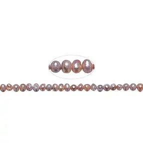 Rang de collier Potatoe, perle d'eau douce, violet clair (teintée), 04 - 05mm | Marco Schreier