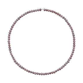 Rang de collier rond, perle d'eau douce, violet (teintée), 04 - 05mm (39cm) | Marco Schreier