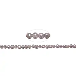 141840313105 Collar redondo, perla de agua dulce, violeta (teñida), 04 - 05mm (39cm) | Marco Schreier