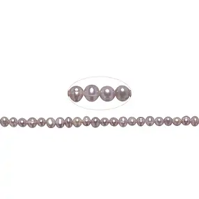 Rang de collier rond, perle d'eau douce, violet (teintée), 04 - 05mm (39cm) | Marco Schreier