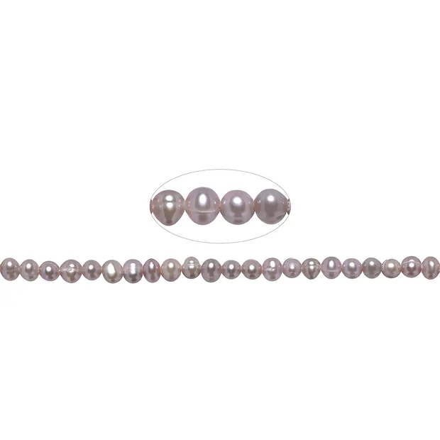 Collar redondo, perla de agua dulce, violeta (teñida), 04 - 05mm (39cm) | Marco Schreier